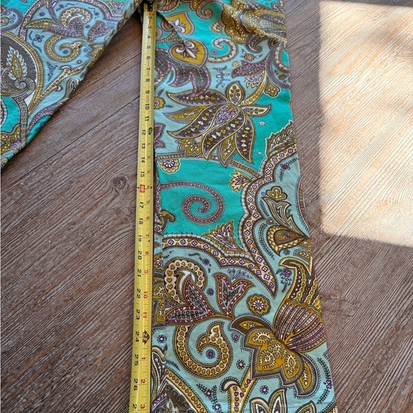 ETRO Paisley Print Pants in Green Purple Yellow 48 ITALY / 10 US - Picture 10 of 11